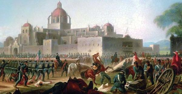 Mexicanos, desertores irlandeses y norteamericanos luchan en Churubusco.-0